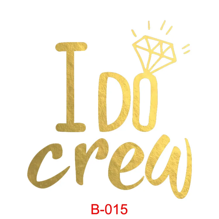 Wedding Bride Decorate Sticker Tattoo Temporary Waterproof Gold Tattoo Sticker