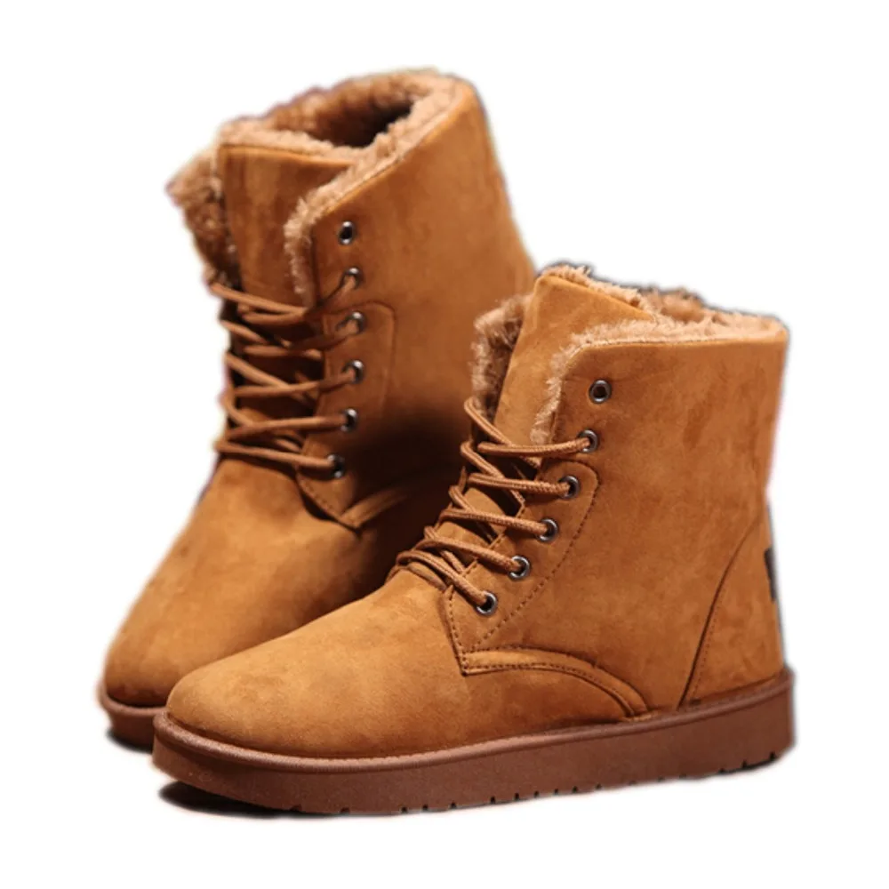 2015 Winter Men Snow Boots Fashion Round Toe Fur Boots
