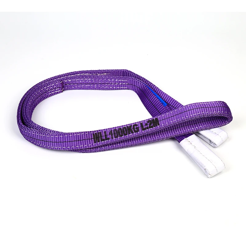 
Excellent quality 2 ply eye & eye 1 ton 2 meter purple webbing sling 