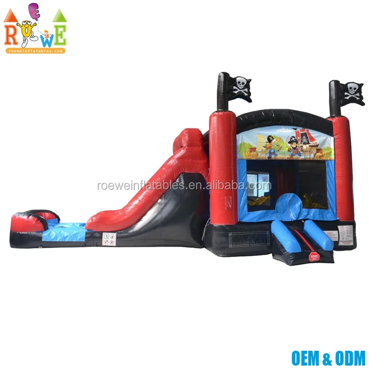 
Надувные пиратскую тему Combo блок, надувные препятствия пират Combo горка с бассейном 