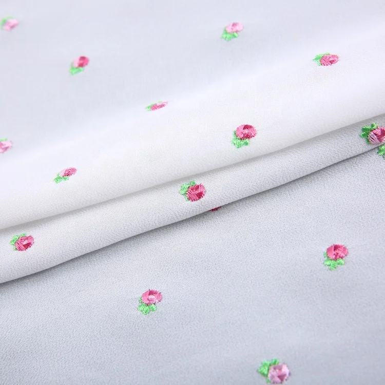 Горячая Распродажа, вышитая кружевная шифоновая ткань Жоржетта с цветочной вышивкой на заказ