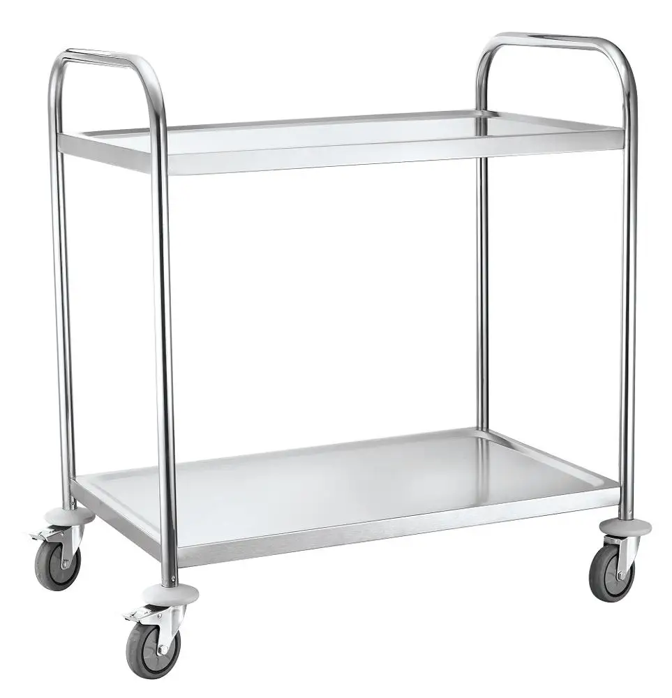Hotel Restaurant Mobile 3 Tiers Platform Dish Food Service Carts Trolley