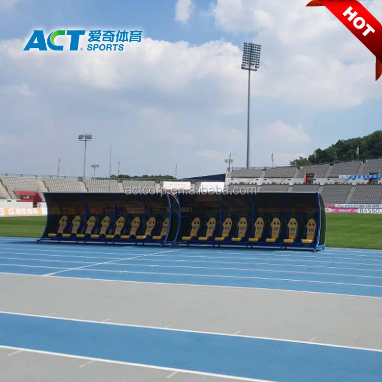 Weather-Resistant team player benches, SPORTS soccer benches, team sports bench for outdoor