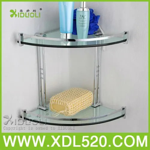 wall hanging corner chrome bathroom wall shelf