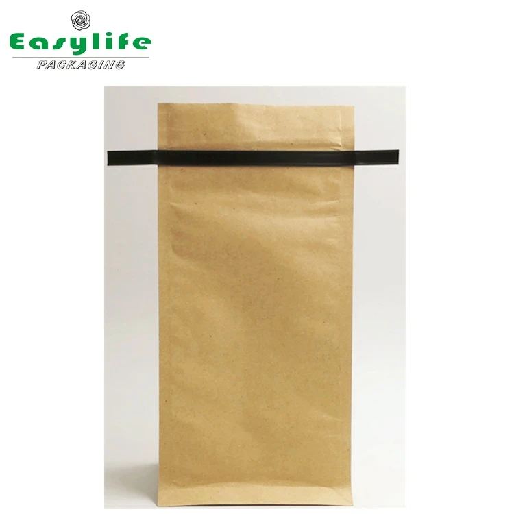 custom design printed foil lined food package with tin tie/coffee bean kraft paper food pouch