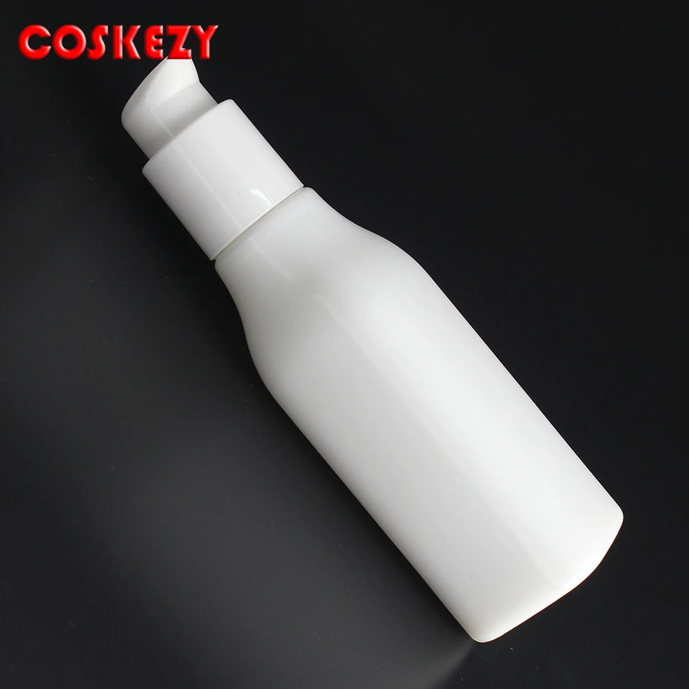 Квадратная стеклянная Пустая бутылка оптовая продажа косметические контейнеры 40 мл 100 Опаловая с белой крышкой