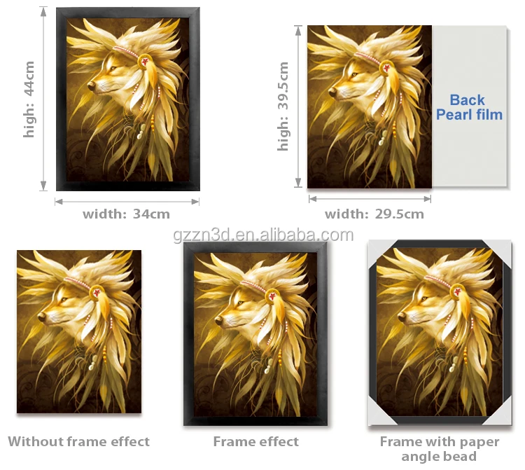 Wolf  PET Lenticular 3d flip picture Customize 3d lenticular pictures