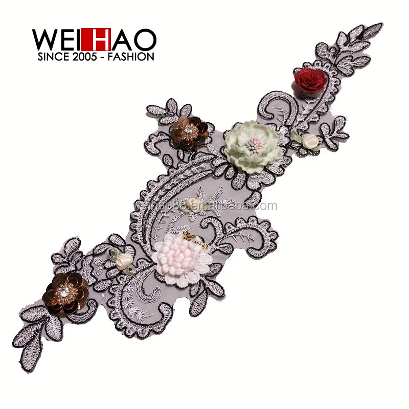 Embroidery flower patches, colorful flower ptach for the wedding dress  /new design rose badges for women clothing