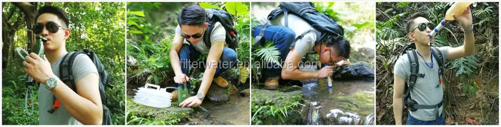 portable camping water filter  personal water filter for camping, military, tactical, emergency, first aid kit