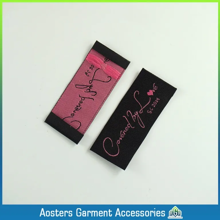 Best quality soft fold garment woven neck label custom woven labels for clothing