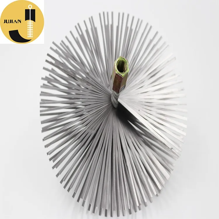Industrial Flat Steel Wire Long Handle Chimney Sweeping Brush, Rotating Chimney Brush