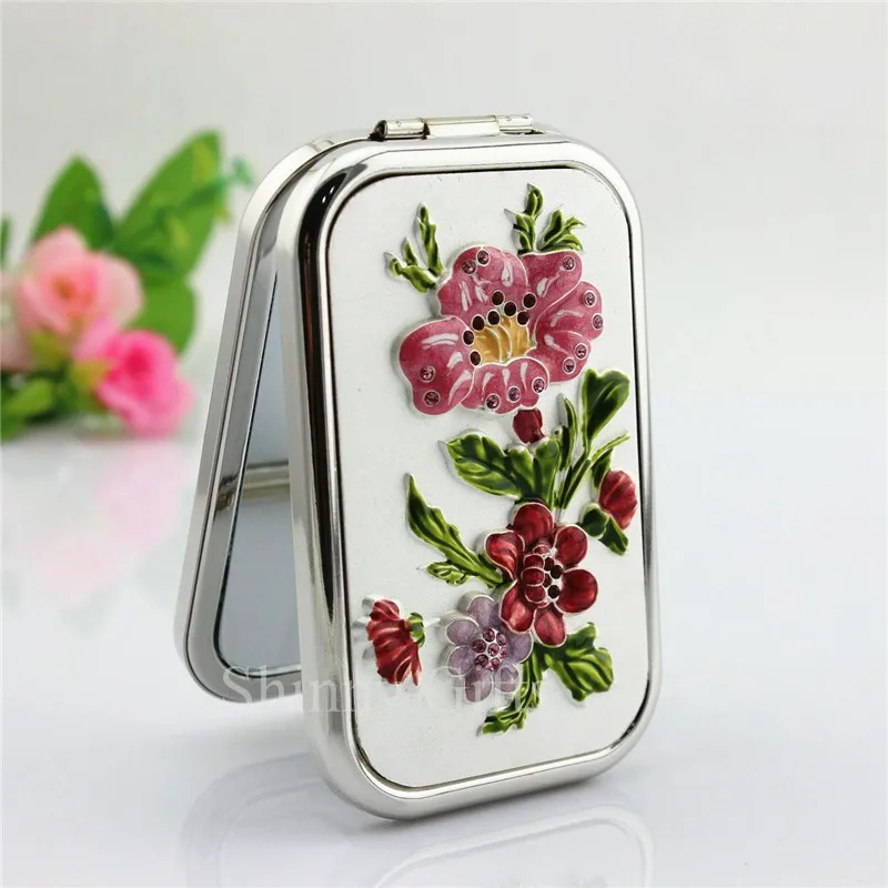
Wholesales Flower Design Square Cosmetic Mirror Makeup Mirror Artistic Mirrors 