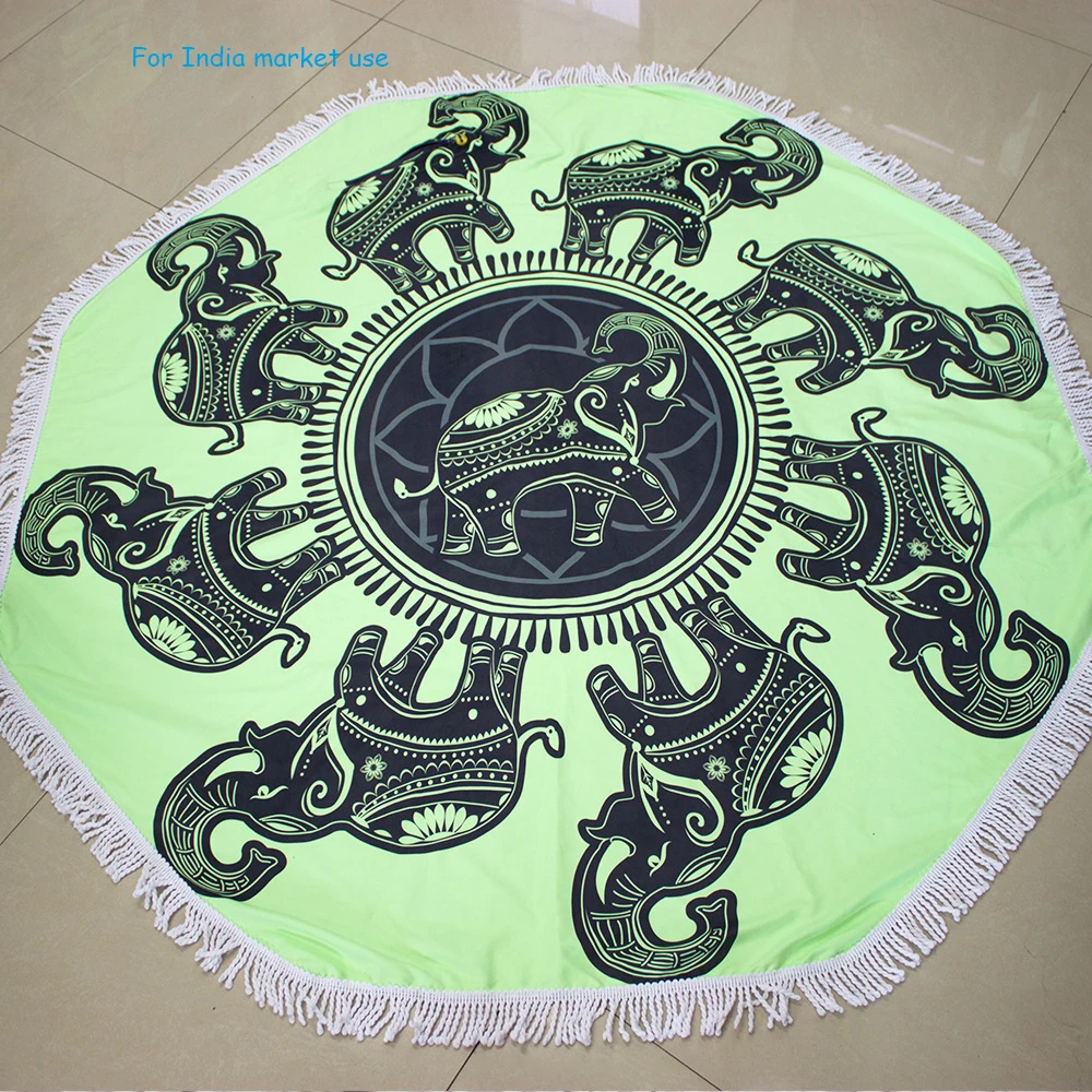 fabric terry cloth extra large Export to TAHITI Cotton Microfiber Round Beach Towel