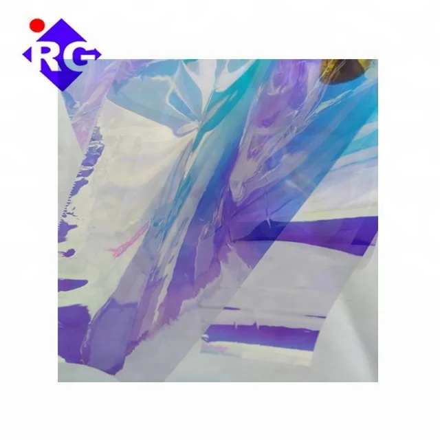 26 Micron PET Dichroic Rainbow Film Patict Colored Reflective Plastic Iridescent Film