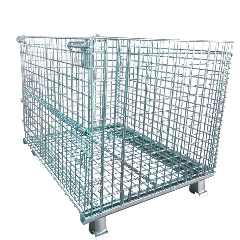 
foldable storage box/collapsible wire mesh pallet for sale/wire mesh pallet cage with wheels 