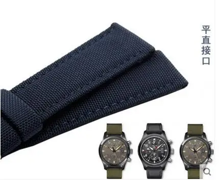 Waterproof Fabric Style Watch Strap Green Canvas leather Watchband