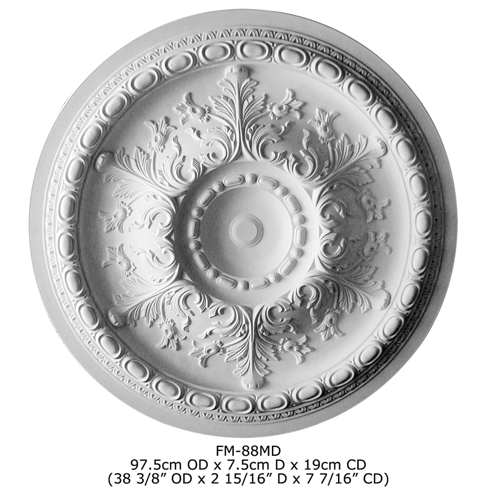 Polyurethane Ornaments High Density Beautiful Decorative PU luxury ceiling medallions