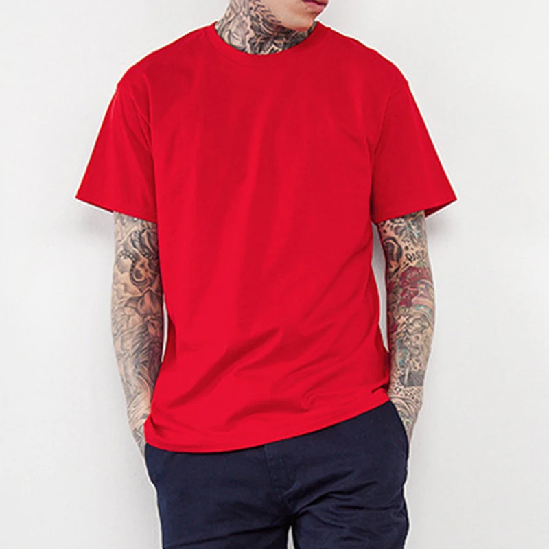 Оптовая продажа летняя Удобная хлопковая Простая мужская футболка на заказ
