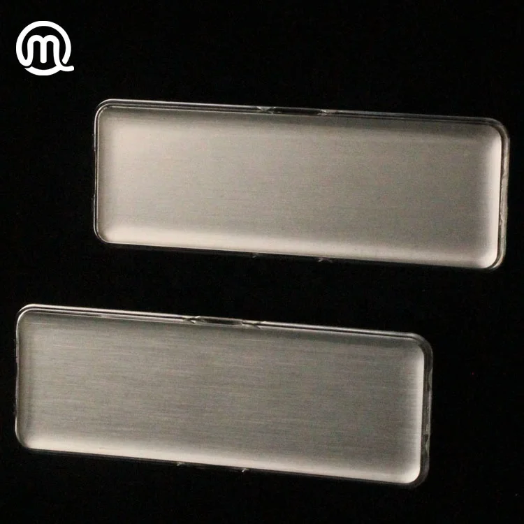 
metal custom logo stainless steel name badge with transparent cover 