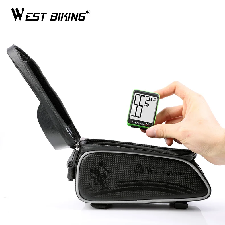 Велокомпьютер WEST BIKING беспроводной, 14 функций, спидометр, одометр, проводной + компьютер для горных велосипедов с секундомером