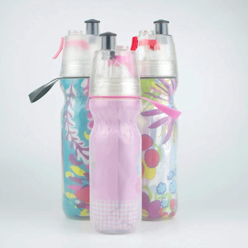New Pressing Plastic Keep Cold Bicycle Water Bottle With Spray Nozzle