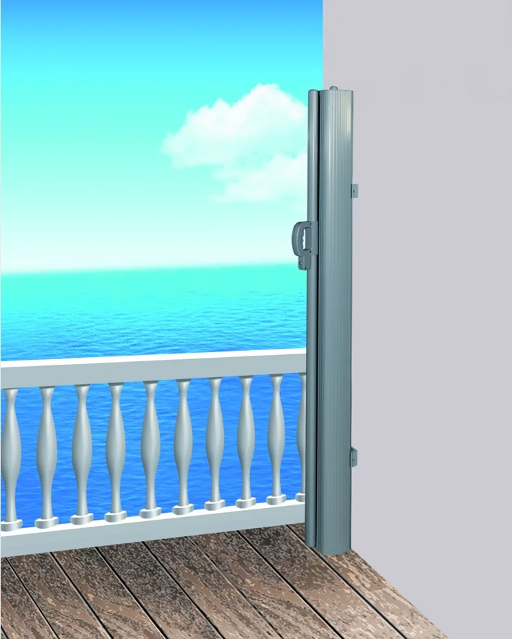 Aluminium sheet outdoor cassette folding patio used retractable screen side awning with hand crank