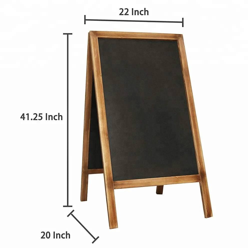 Деревенская Горелая сосновая деревянная рама тротуар А-Рама Двухсторонняя доска знак, сэндвич доска для записей