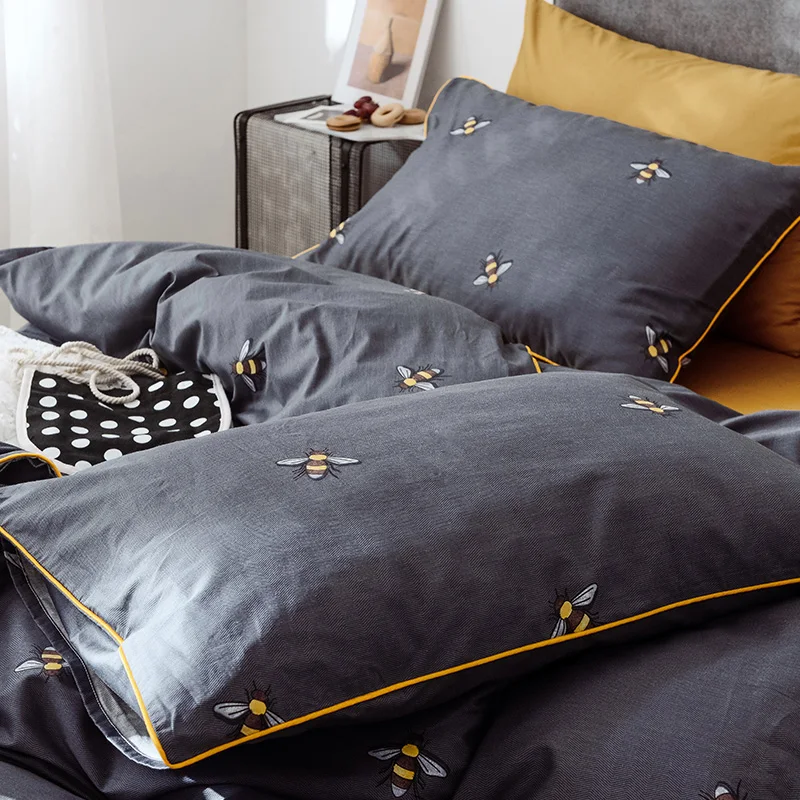 Percale 100% cotton linen 3-piece paisley boho bedding sheet set