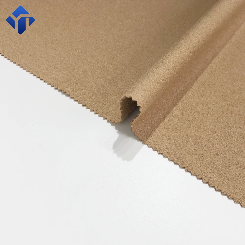 Camel woolen woven wool melton fabric for women coat