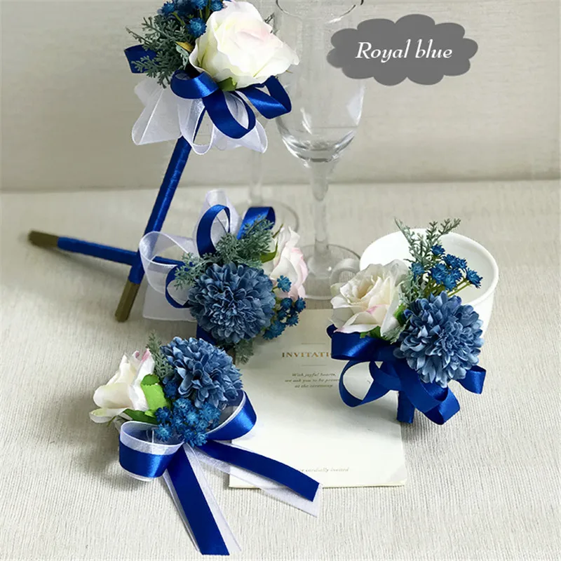 
YO CHO Wedding party Bridesmaid Rose hand flower Pip Berries handmade silk ribbon flowers silk artificial Corsage wrist Flower 