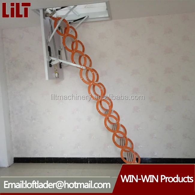 Exported to Dubai manual loft ladder without frame collapsible step ladder