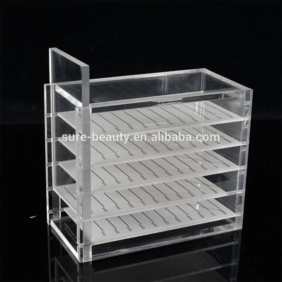 Eyelash Storage Box 5 Layers Makeup Display Container Eyelashes Glue Pallet Holder Grafting Eyelash Clear Box