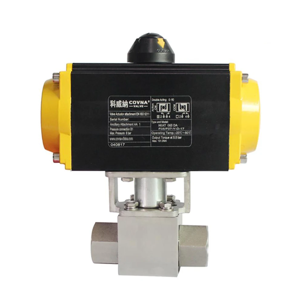COVNA Pneumatic Operated 3000 / 5000 PSI High Pressure Stainless Steel Ball Valve