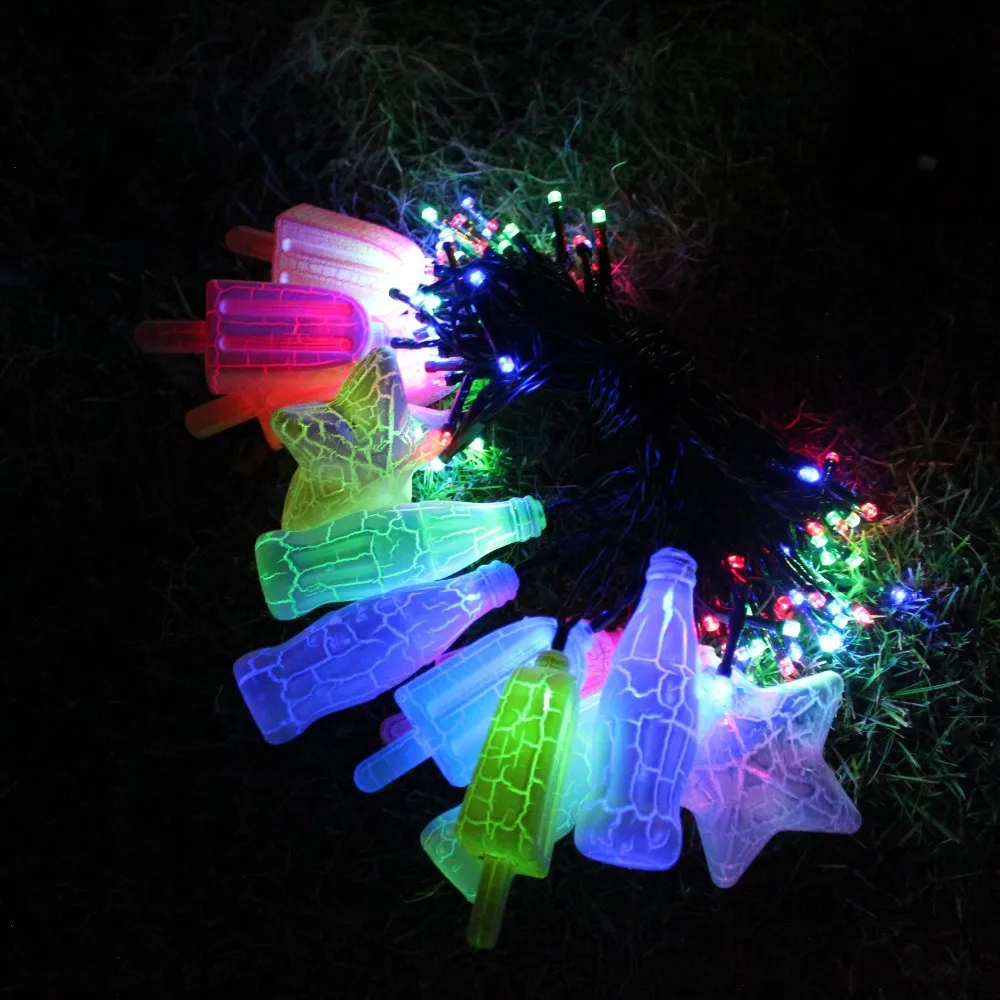 
 Уличная светодиодная гирлянда для сада, праздничное Рождественское украшение, светящаяся гирлянда для мороженого с трещинами  