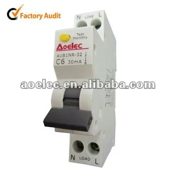 AUB1NR high breaking capacity mini RCBO
