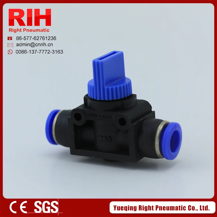 HVFF фитинги запорный 4/6/8/10/12 мм ручной клапан разъемы для воздуха воды, трубы, трубки