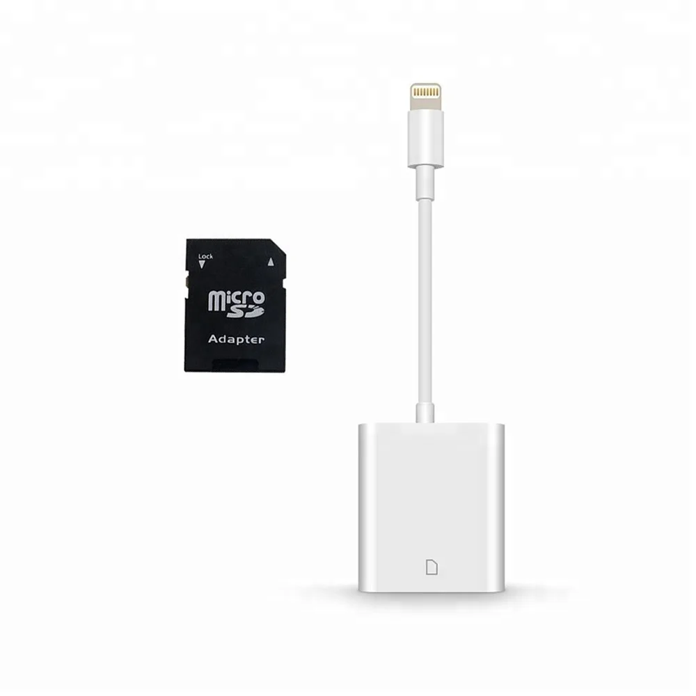 
2 in 1 OTG 8pin to SD TF Memory Card Reader for iPhone iPad Card Reader Adapter 