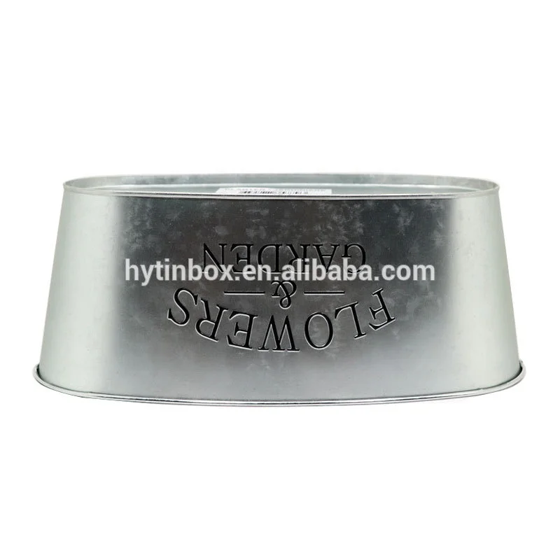 Flowers & Garden use galvanized steel oval long pot flower bed metal planter