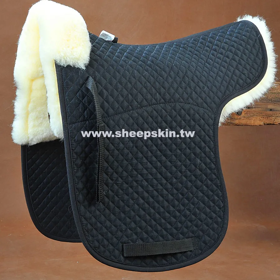 Diamond quilting sheepskin saddle pad