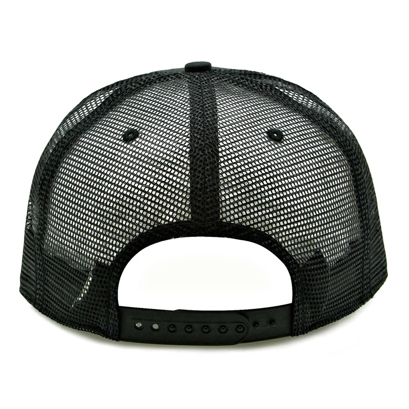 Guangzhou OEM ODM Hat Factory Wholesale Custom Embroidered Logo Flat Brim Mesh Cap Trucker Hats