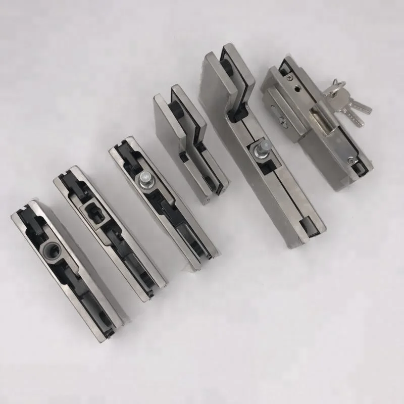 wholesale aluminium zinc glass door lock patch fitting  for frameless glass door floor spring machine china glass hardware
