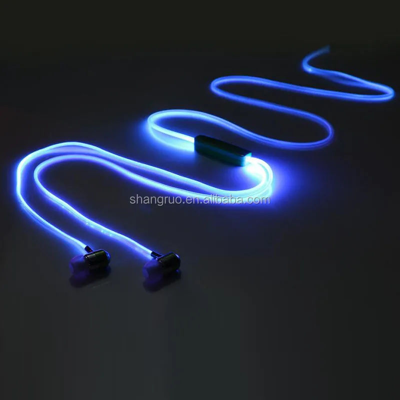 
Business gift Colorful luminous earphone Color changing LED Headphones headset with MIC 