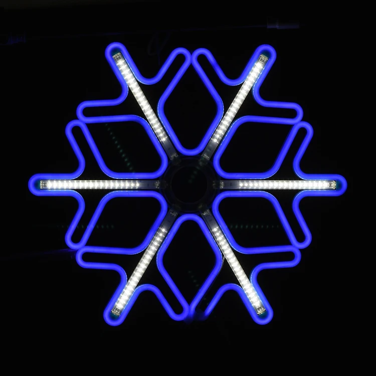 Decoration Outdoor Led Chasing Christmas Snowflake Neon Star Motif Light