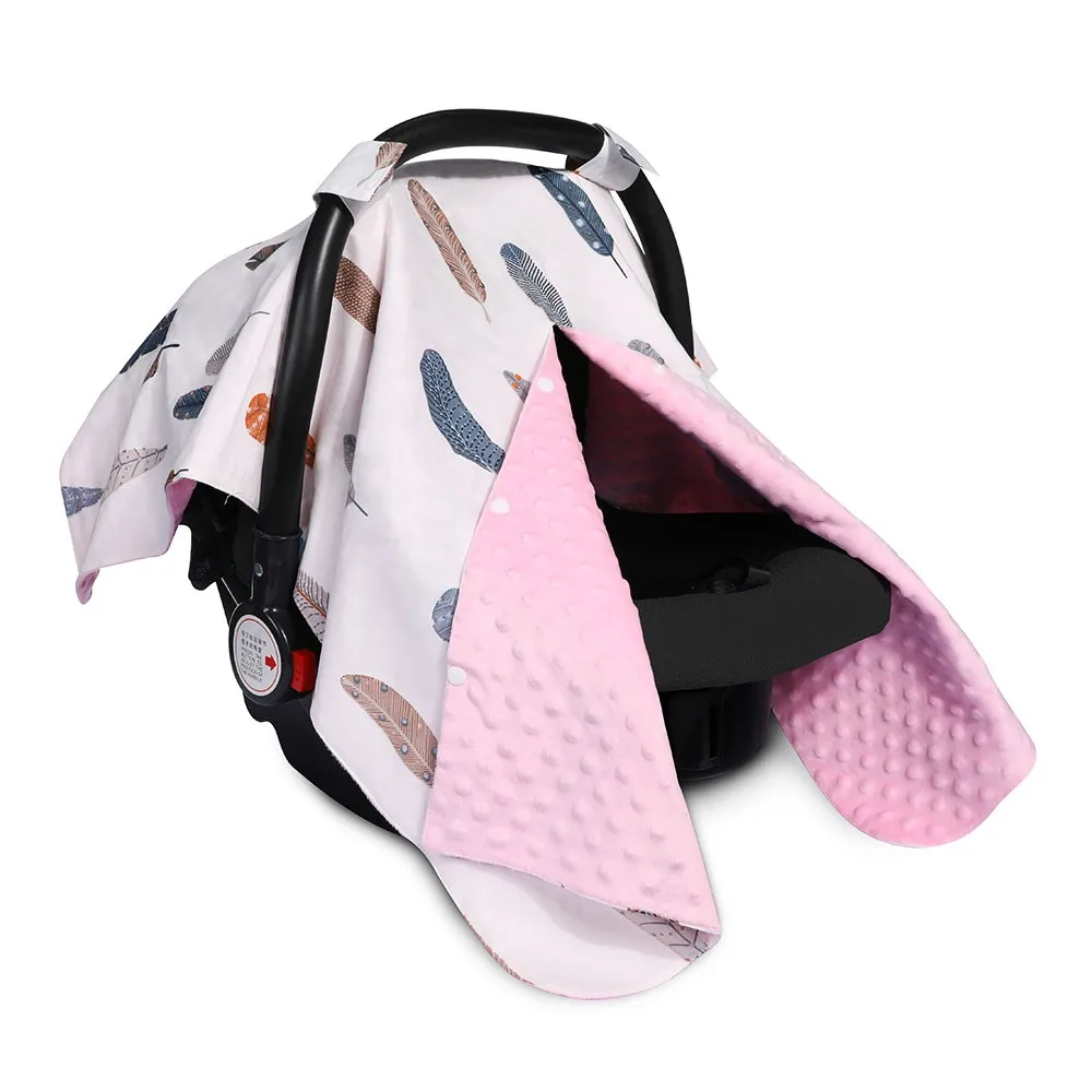 2 in 1 Carseat Canopy  Cover with Peekaboo Opening  Boys&Girls Baby carseat Cover Canopy