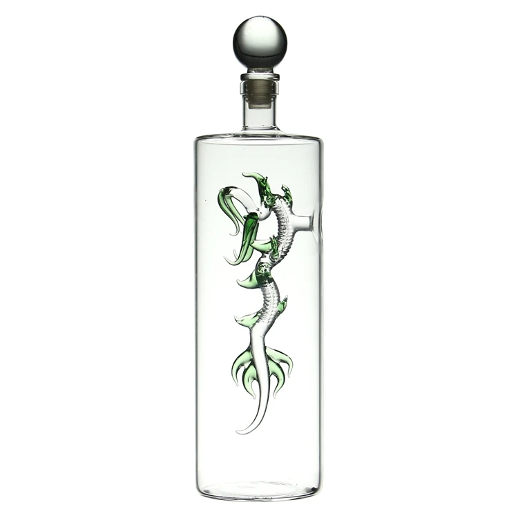 750ml Liquor Bottle within Dragon Shape as whiskey wine tequila vodka spirits bottle