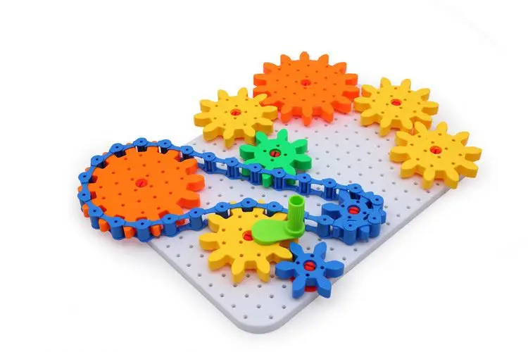 Funny educational play set popular kindergarten intellect DIY building plastic toy gears