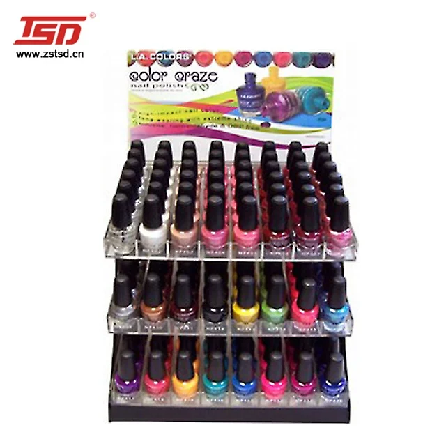 Custom Makeup Store cosmetic shop 4 tiers acrylic nail polish shelf makeup retail display stand rack case