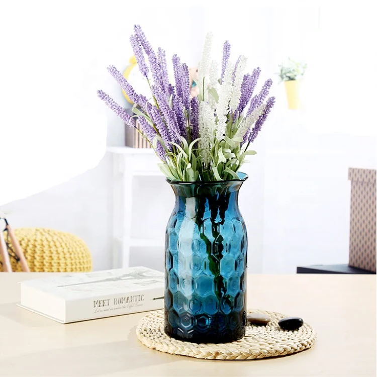New design home decoration vase solid color glass vase for hotel  Glass flower vase for home decoration