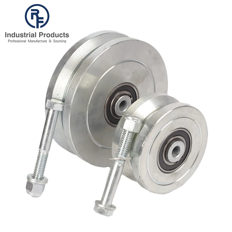 Factory Supplied V Groove H.D. Sealed Heavy Duty Steel Rolling Gate Wheel For Sliding Door Double Soft Closing 8 Wheel Sliding