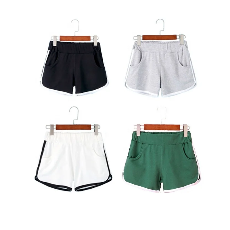 100% cotton Custom made oem print logo women sexy hot gym sport girls shorts